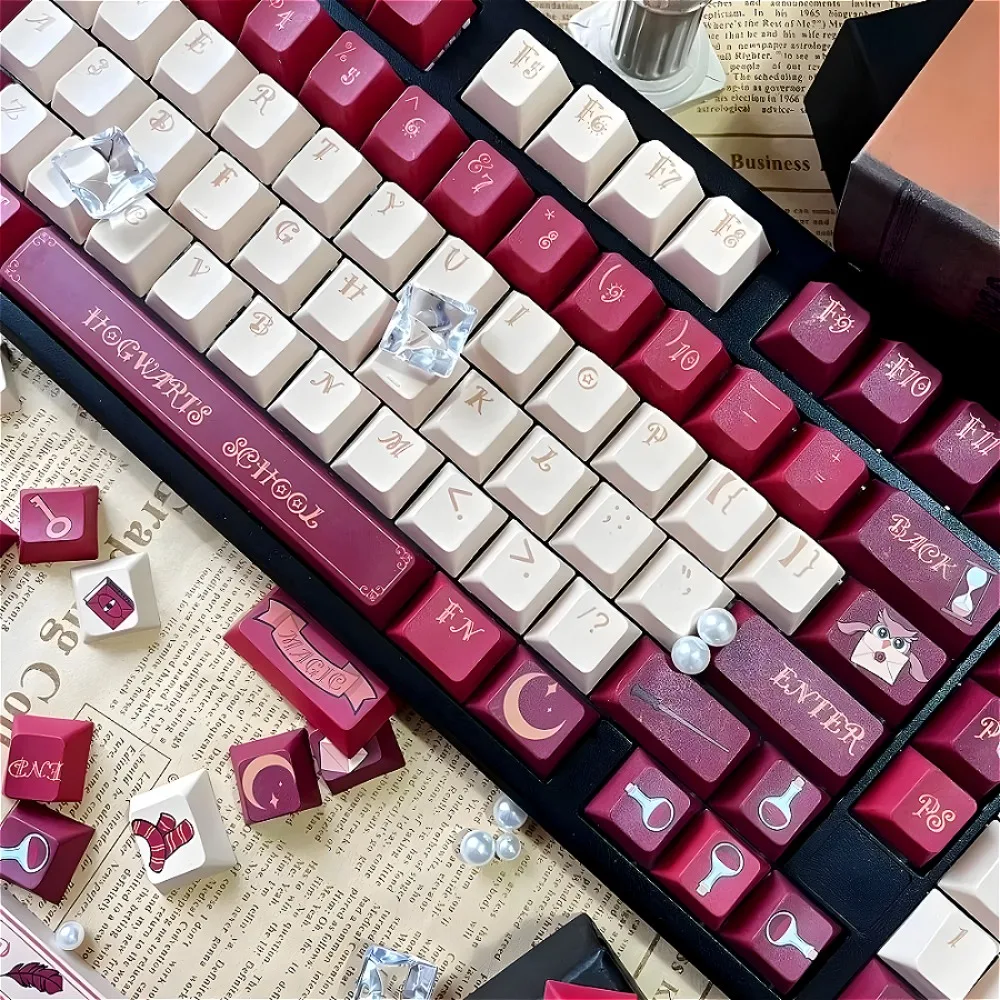 

Cherry, shape, red and white, keycaps, engraved PBT small full set, animation, mechanical keyboard keycaps for MX switch games