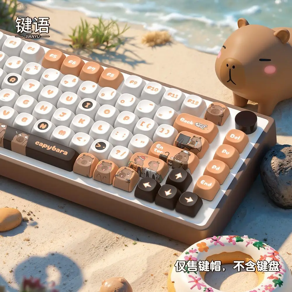 

112 Keys Capybara Keycaps Cute Personalized Keycap MOA Game Key Cap PBT DYE SUB Cherry MX Switch for Mechanical Keyboard