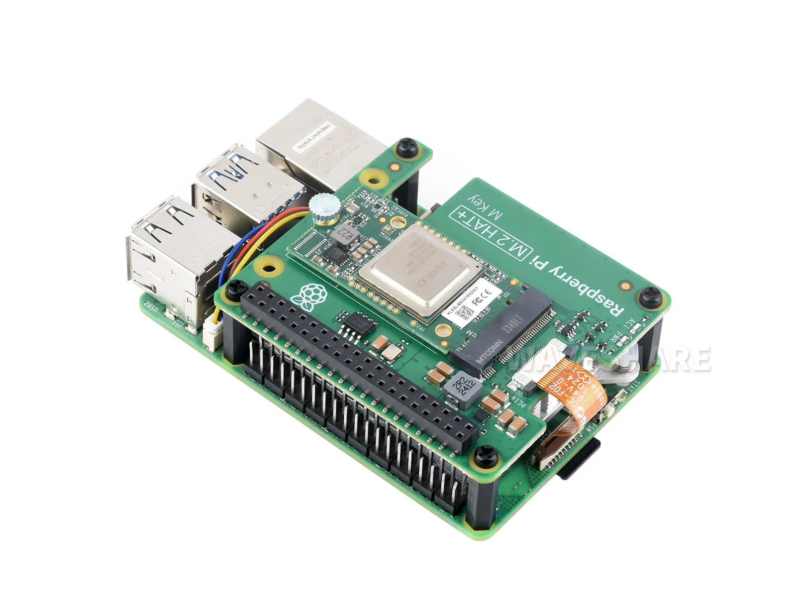 Zestaw Raspberry Pi AI, moduł przyspieszenia Hailo AI z czapką Raspberry Pi M.2, 13 topów mocy obliczeniowej, czapka Raspberry Pi 5