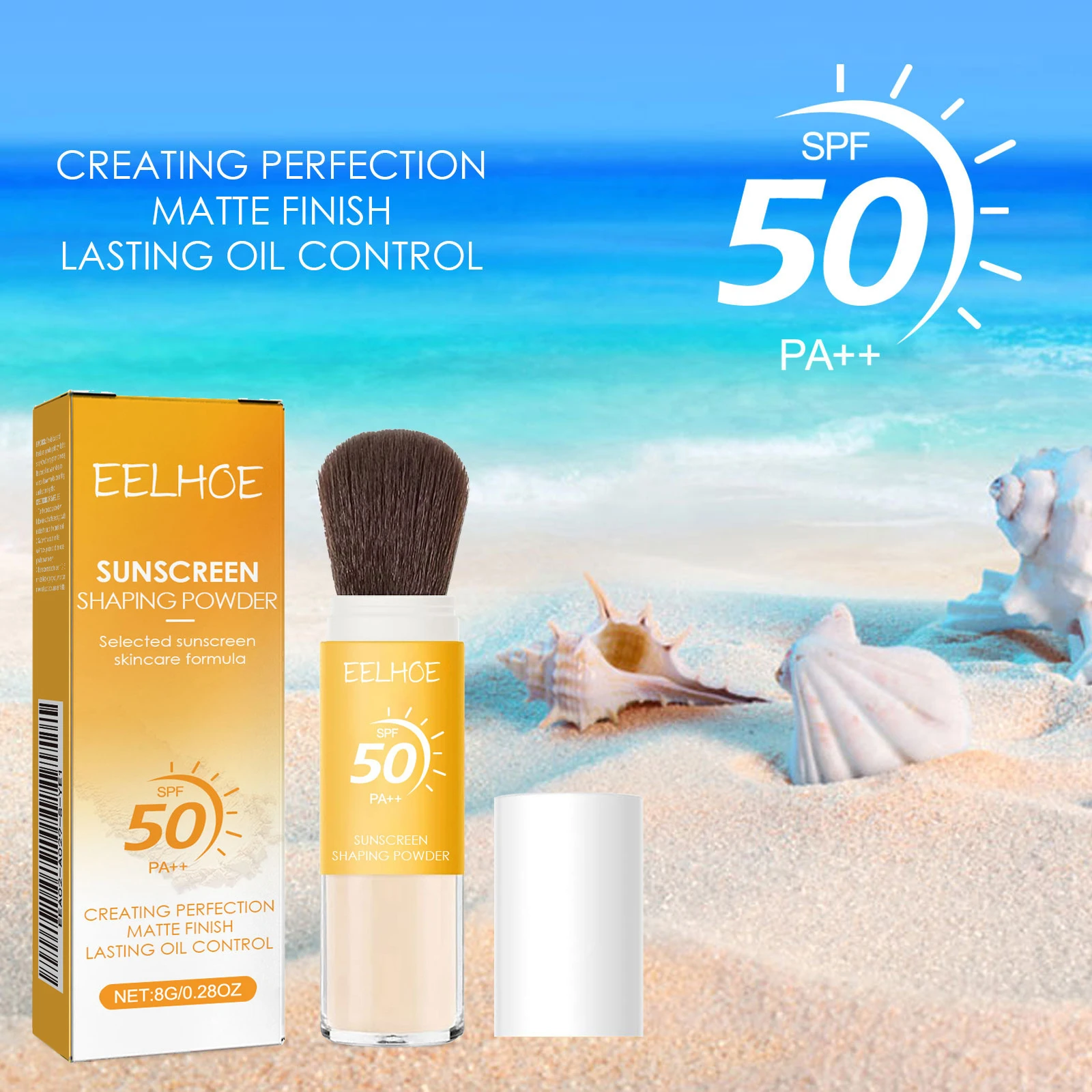 Spf50 Sunscreen Loose Powder Sunblock Skin Protective Waterproof Invisible Pore Solar Blocker Brighten Oil Control Makeup Powder