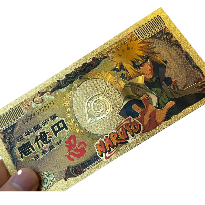 Tarjetas de juguete doradas de Anime Naruto, billetes conmemorativos, figuras de acción, colección de películas, periféricos, los mejores regalos para niños y adultos