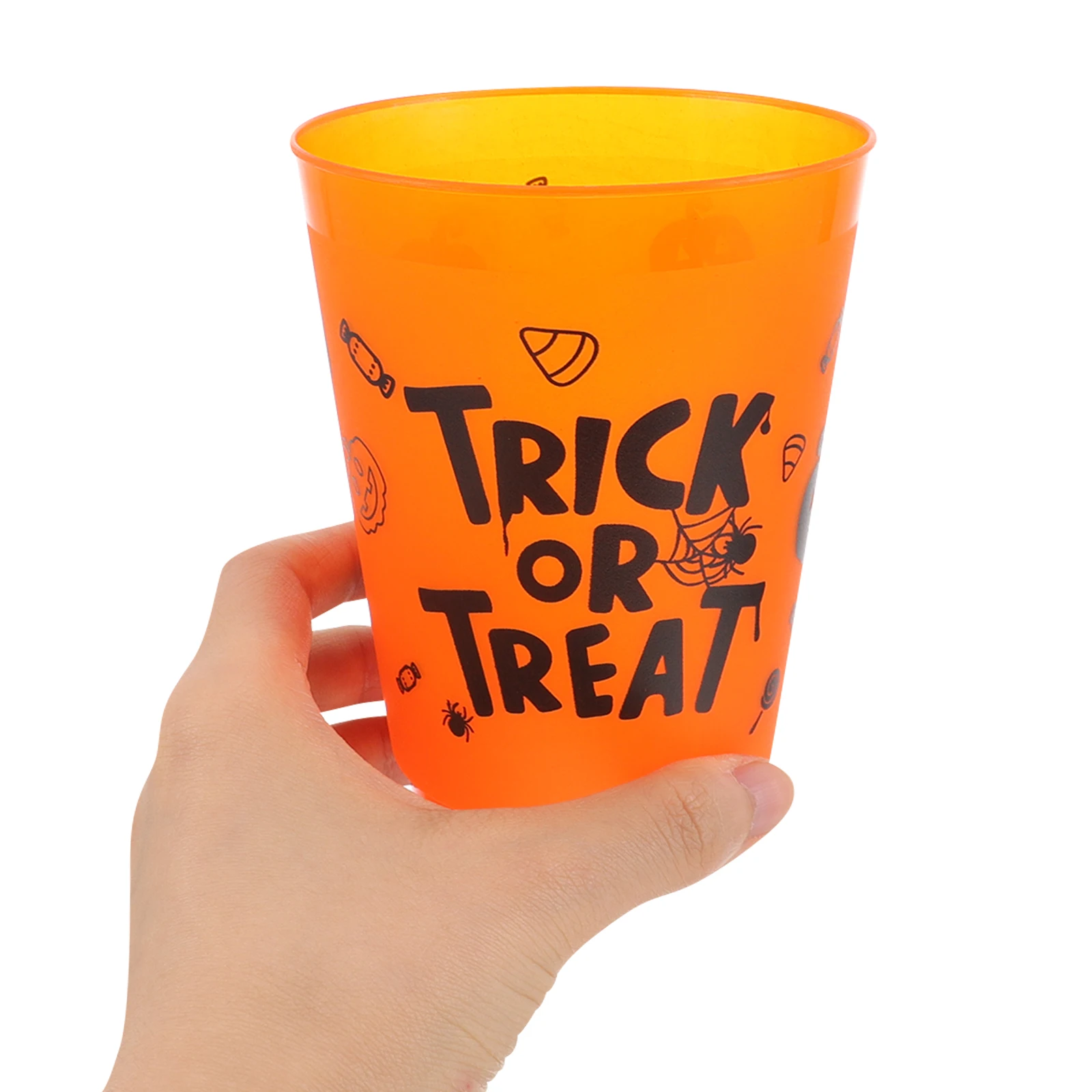 

5 Pcs Halloween Party Cups Plastic Drinking Juice Milk Tea Ghost Theme Reusable Fluorescent Green Purple Transparent