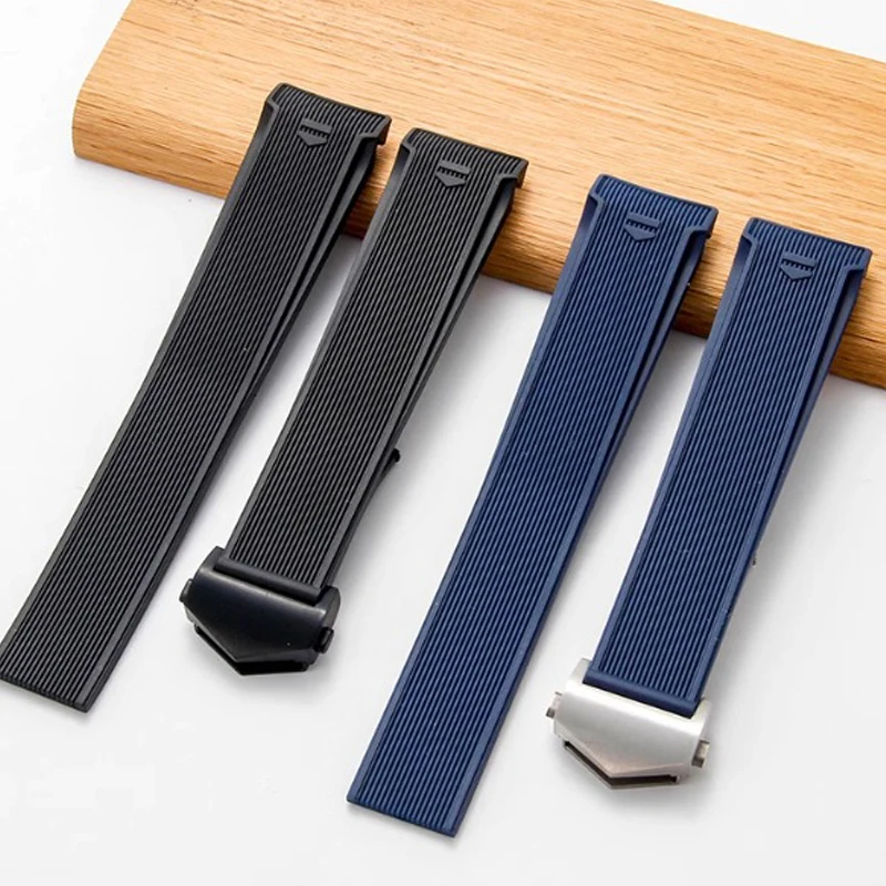 

Резиновый силиконовый ремешок для часов Tag Heuer CARRERA AQUARACER 300 WAY201A WAY211C, черный, синий браслет для часов 20 мм 22 мм