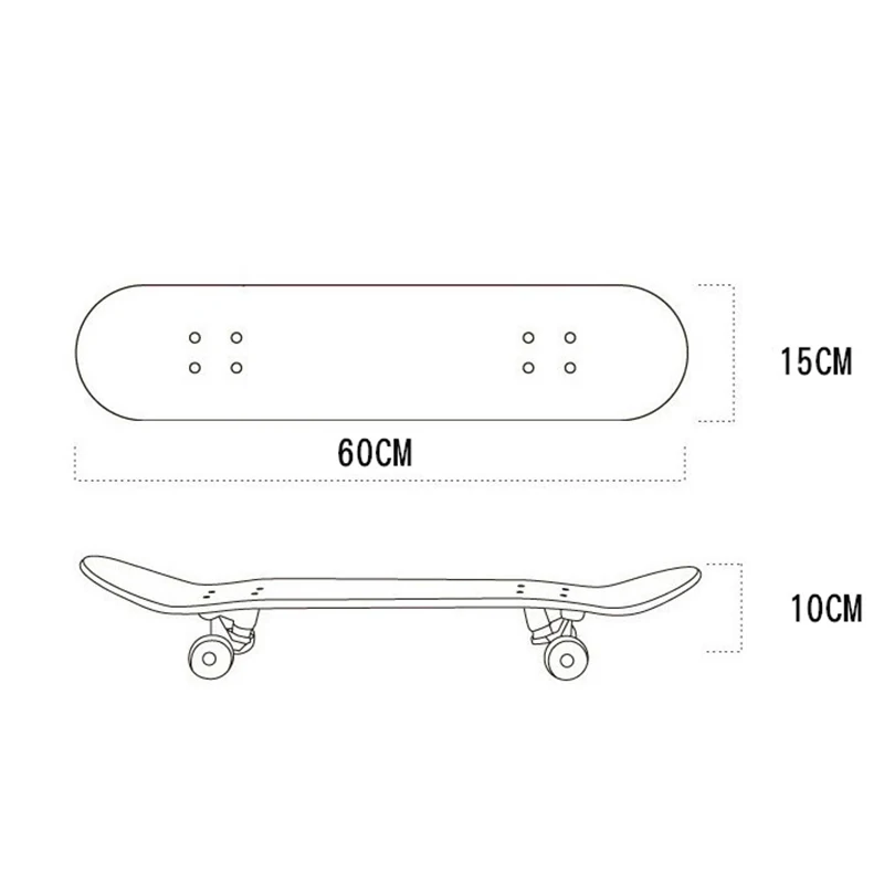 Allrad-Doppelwippen-Skateboard mit Doppelseiten-Cartoon-Muster für Kinder