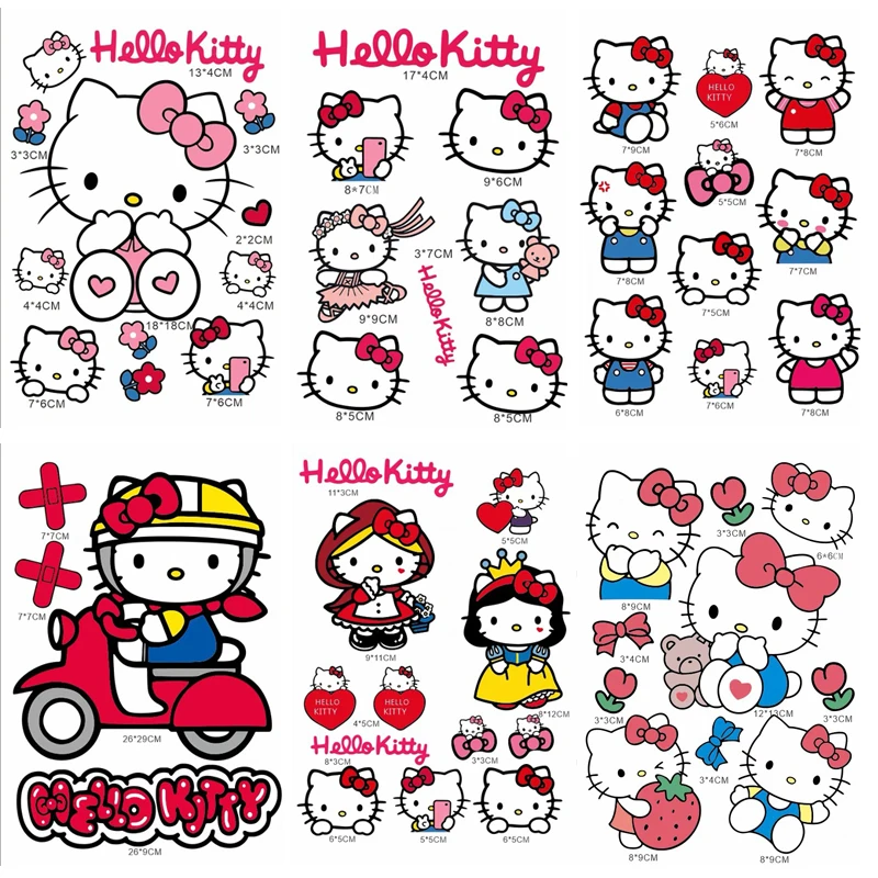 Sanrio simpatico cartone animato Kawaii Hello Kitty moto auto elettrica antigraffio batteria casco per auto decorazione adesivo per laptop