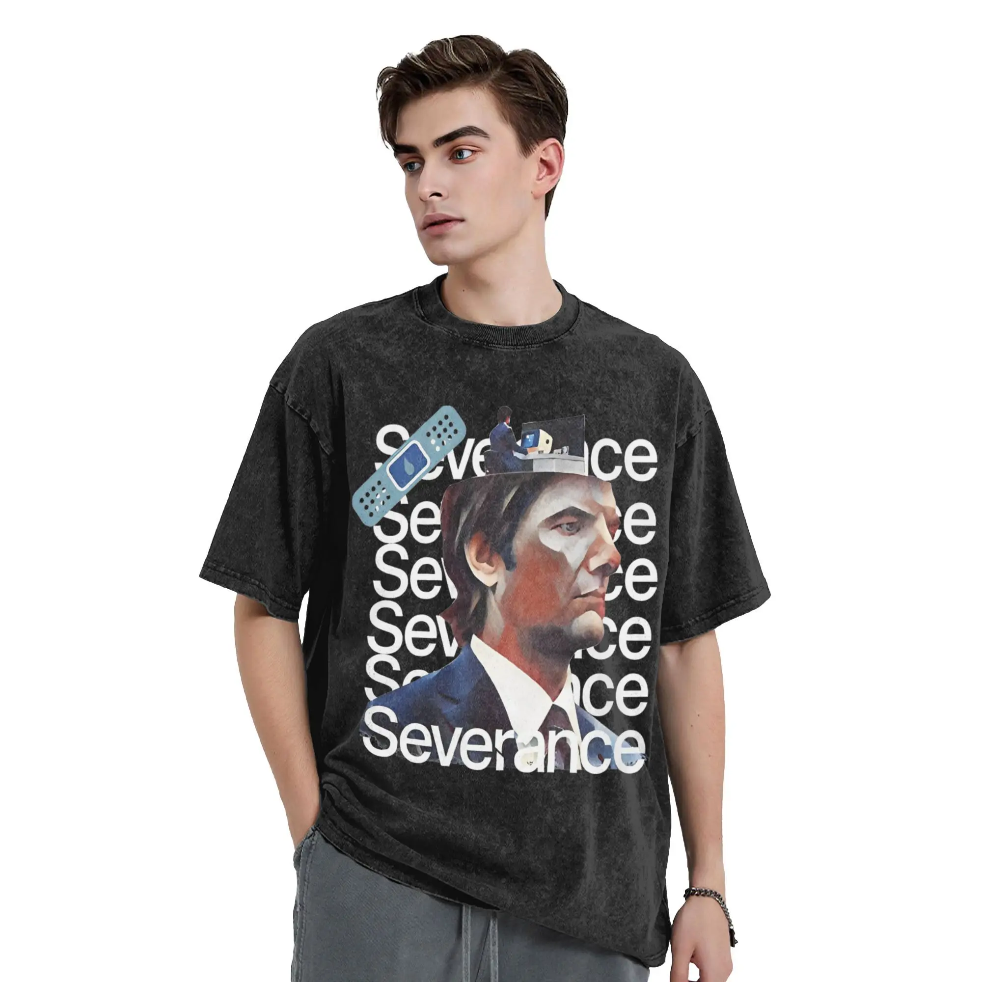 Severance Lover Severance Classic T Shirt Hip Hop Washed Cotton Oversize T-Shirts  Retro for Men Women Summer Tops Tees