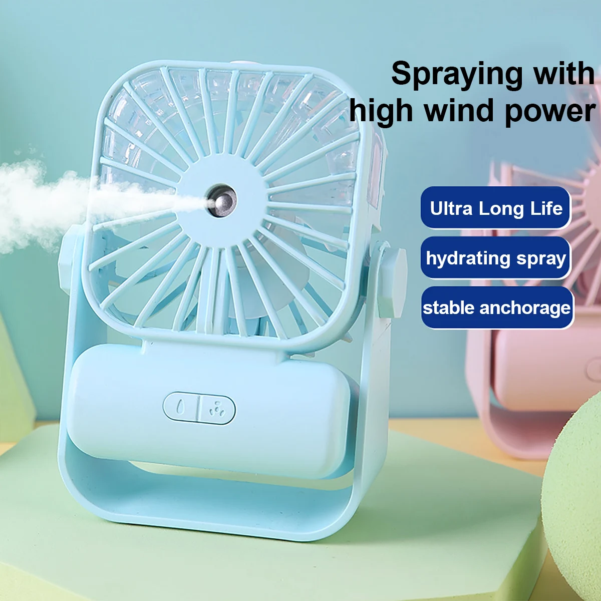 

Handheld Fan Mini Air Conditioner USB Rechargeable Portable Humidifier Mist Cooler Cooling Spray Humidifier Fan for Home/Office