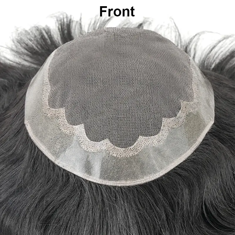 Men's Capillary Prothesis Fine Mono & Soft PU Male Toupee Human Hair Wigs Indian Remy Hair System Durable Man Wig Natural Color