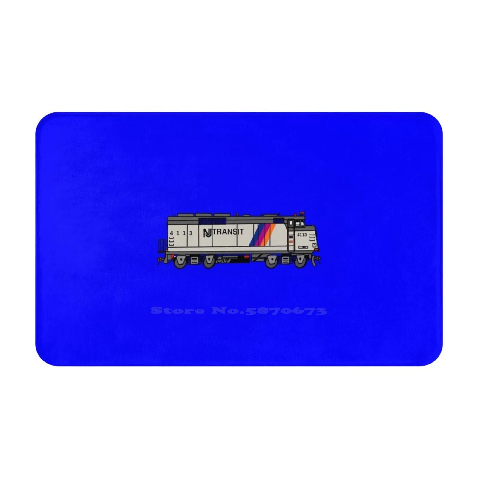 Nj Transit F40Ph Soft Cushion Car Home Carpet Door Mat Njtransit Commuter Usa F40Ph Blue Train Rails