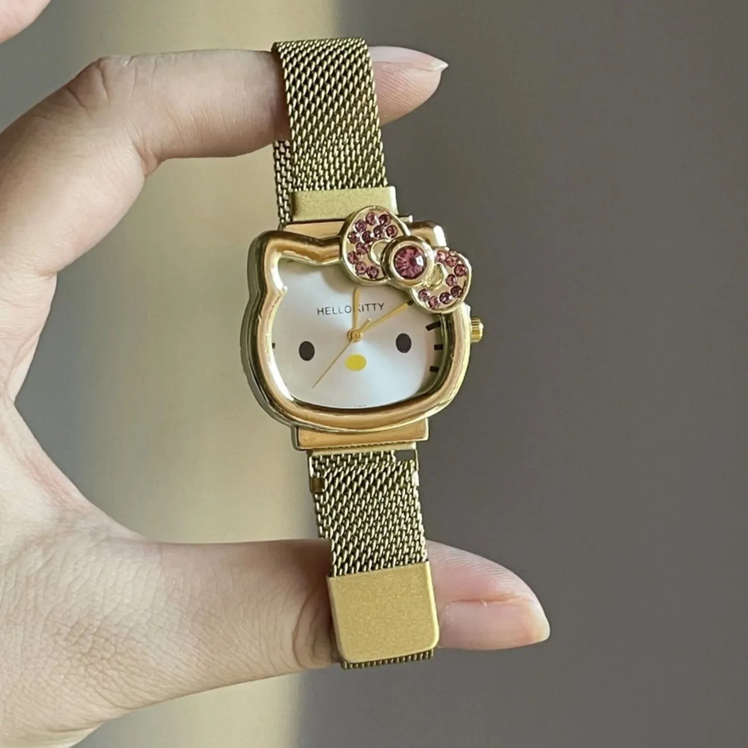 Anime Sanrio HelloKitty Stylish Quartz Watch Cute and Kawaii Cartoon Design Ins Vibe 2026 Gift Set for Best Friend Birthday view 3