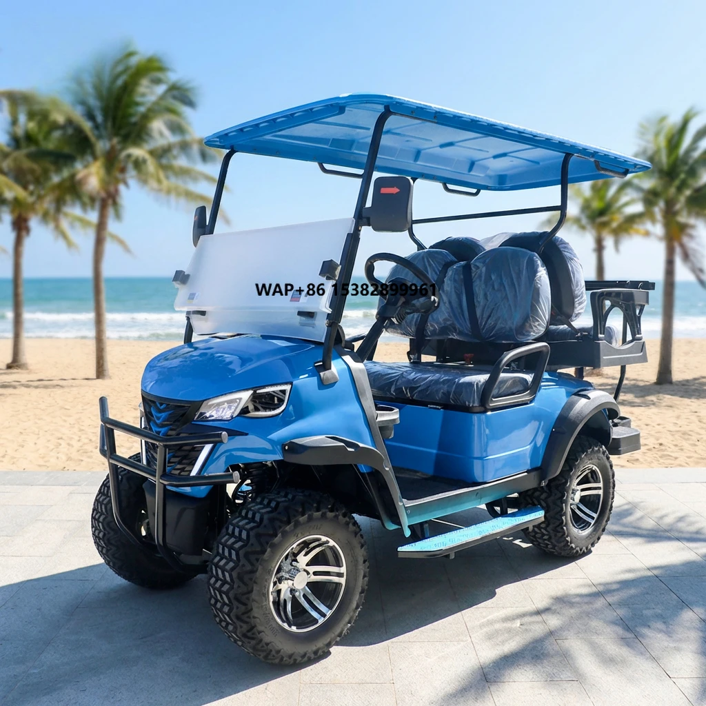 Robetaa 4 Person 48v Electric Lifted Street Legal Golf Carts Off Road Golf Buggy Electric Club Car for Sale