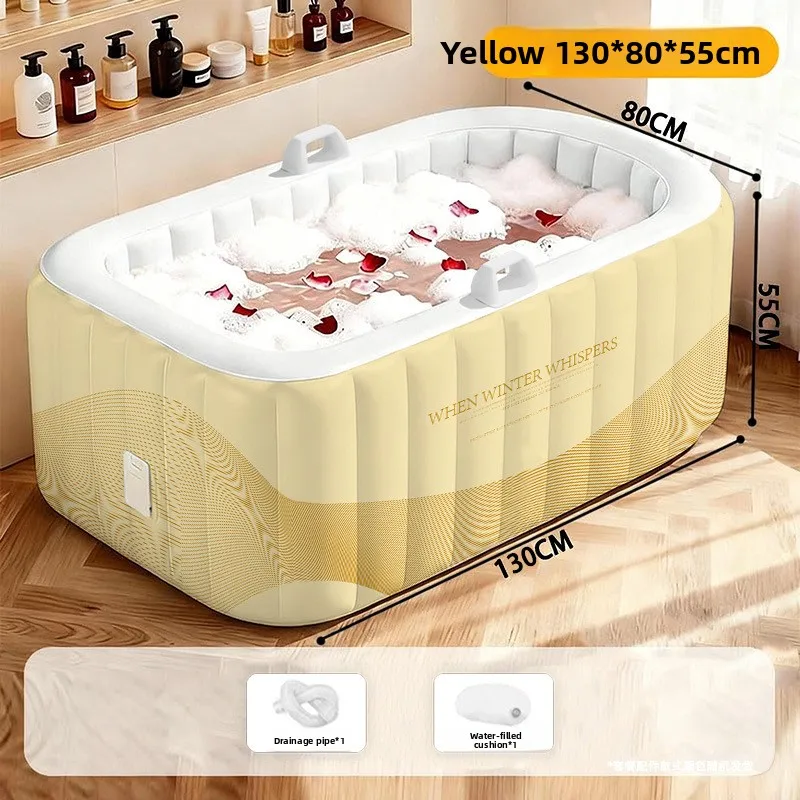 Adult Inflatable Bathtub Automatic Inflation Home Use Stackable Full Body Sitz Bath Children Baby Bath Tub Foldable Bath Tub