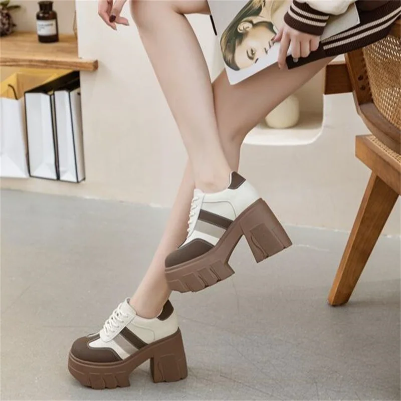 11cm Luxury Microfiber Leather Platform Wedge Women ROME Chunky Heels Ladies High Brand Mary Jane Pumps Summer Fashion Shoes