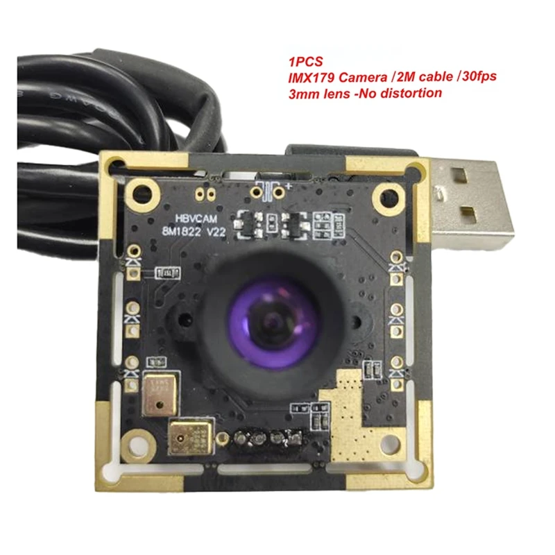 B03B-Webcam IMX179 30Fps 2M Cable 3Mm Lens No Distortion,USB Camera Module,Compatible For Autodarts.Io Scoring System