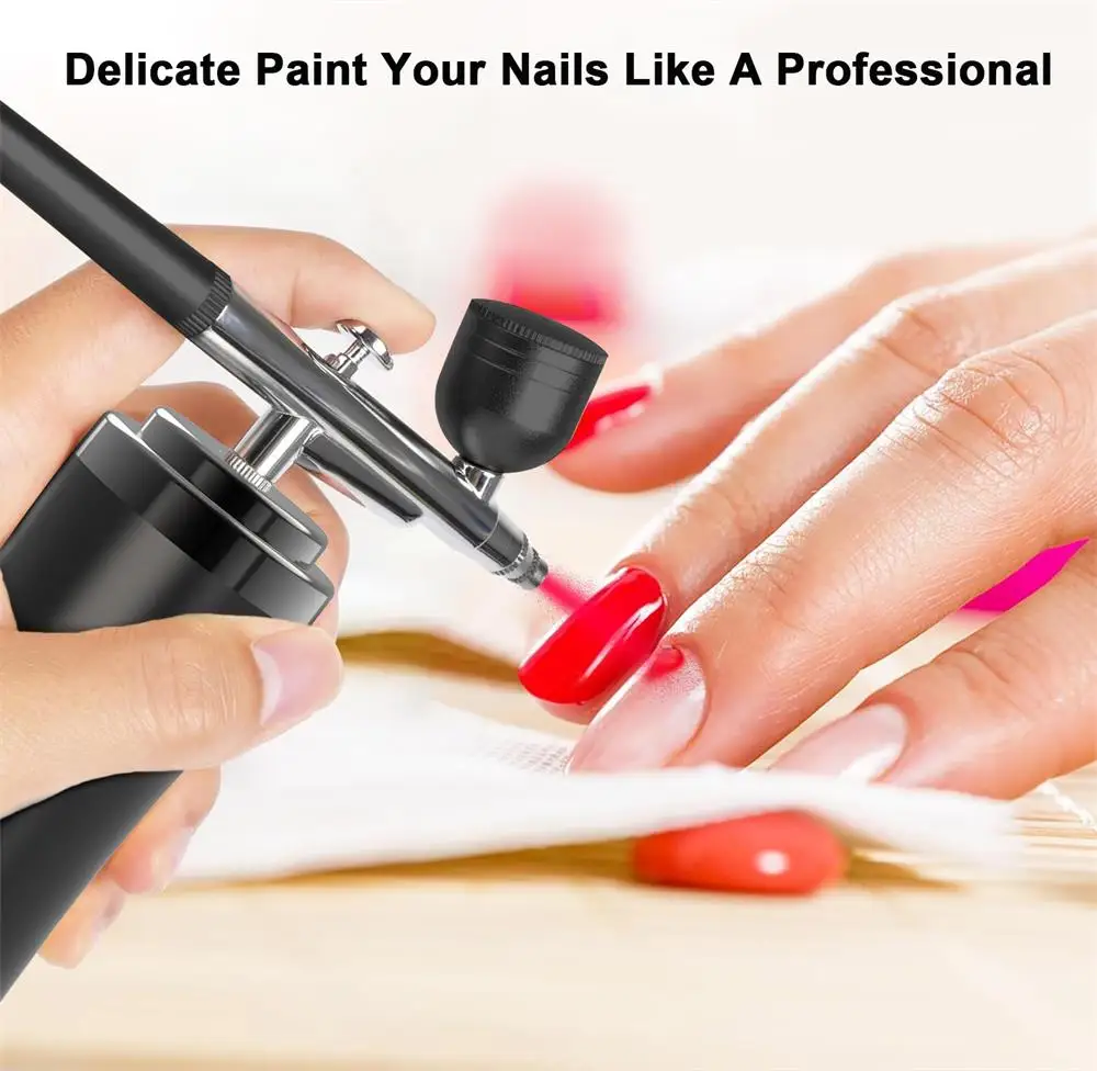 Airbrush Nail with Compressor Cordless Rechargeable Airbrush Mini Airbrush Spray Gun for for Nail Art Cake Decor Makeup