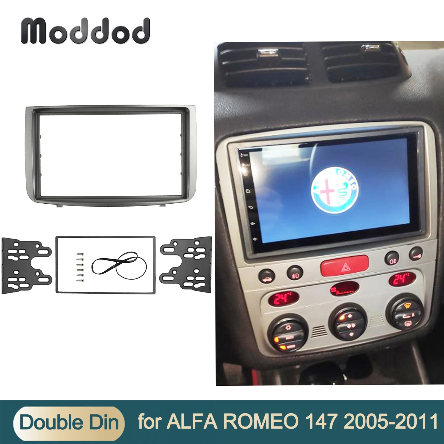 Radioodtwarzacz 2 Din dla ALFA ROMEO 147 Stereo GPS DVD Panel Dash Refitting Installation Mounting Kit Audio Trim Frame Bezel