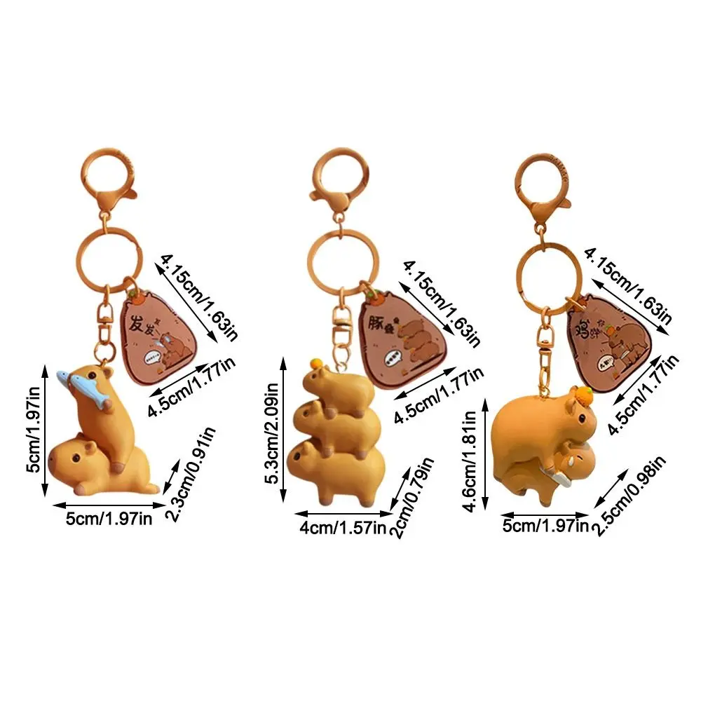 Capybara-子供用の3D動物キーホルダー,ミニキーホルダー,モルモットペンダント,子供用の漫画ジュエリー