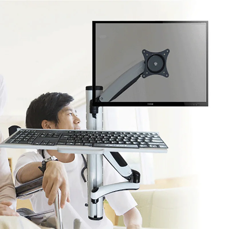 Monitorhalter, stehender Bürocomputer mit Tastatur, universelle Rotationstechniksausrüstung, Wandhalterung