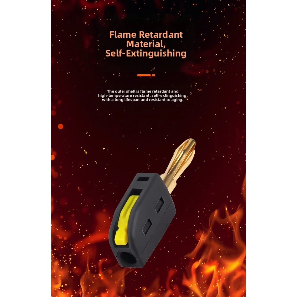 10pcs 4mm Gold Plated Audio Speaker Terminals with Quick Connect Design and VO Rated Flame Retardant Housing for Safe Operation