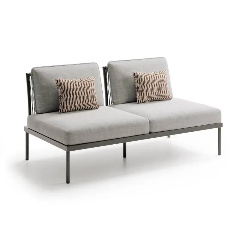 Luxuriöses Outdoor-Gartensofa-Set - Rattan-Ecksofa mit Aluminiumrahmen, Perfekte Metall-Lounge-Möbel für Ihren Garten