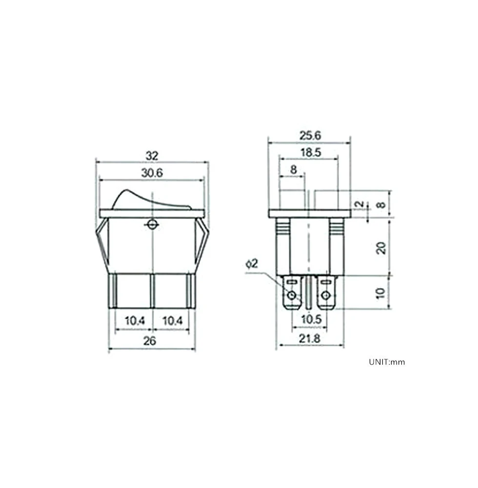 1PCS KCD8 6PIN 16A 250V 20A 125V Double Light Switch Rocker Switch Waterproof ON-OFF KCD6 Boat Power Switch