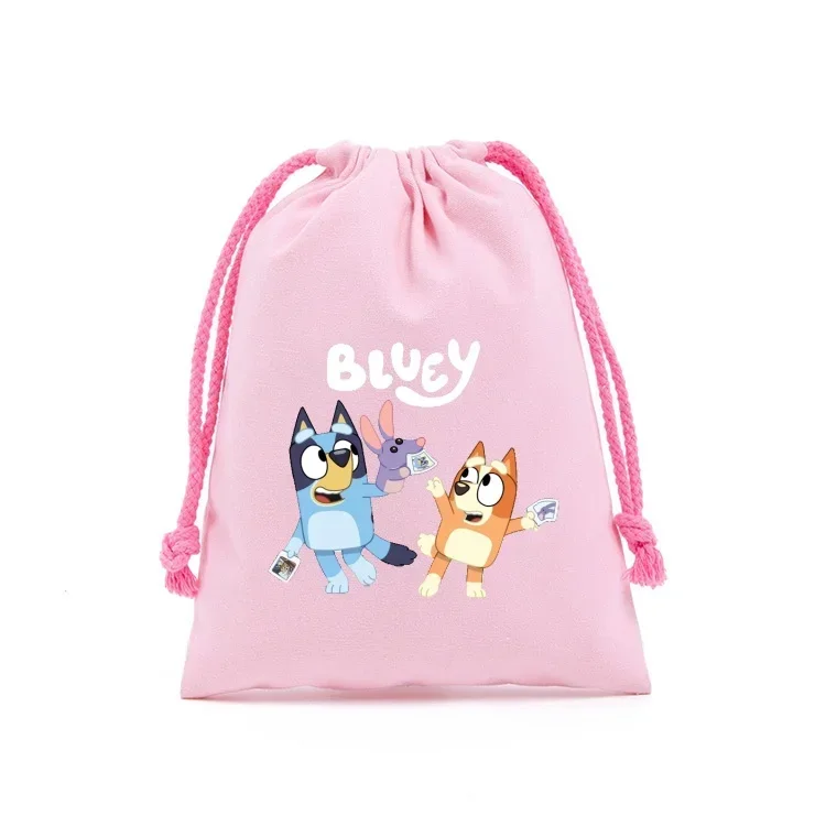 Blueys Drawstring Bag Children Cartoon Bingoes Storage Bags Cute Anime Figure Drawstring Pouch Torba na prezent urodzinowy o dużej pojemności