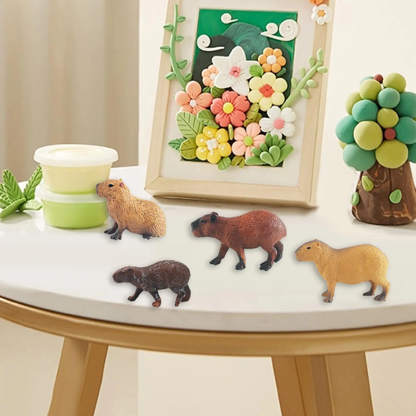 Capybaras-Figuren-Set, Simulation Capybara-Modell für Kleinkinder, Kinder, Kinder