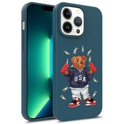 Orso streetwear degrado Custodia morbida in silicone top Cover per telefono per iPhone 16 15 14 13 12 11 Pro Mini 7 8 Se Plus Xr Xs funda