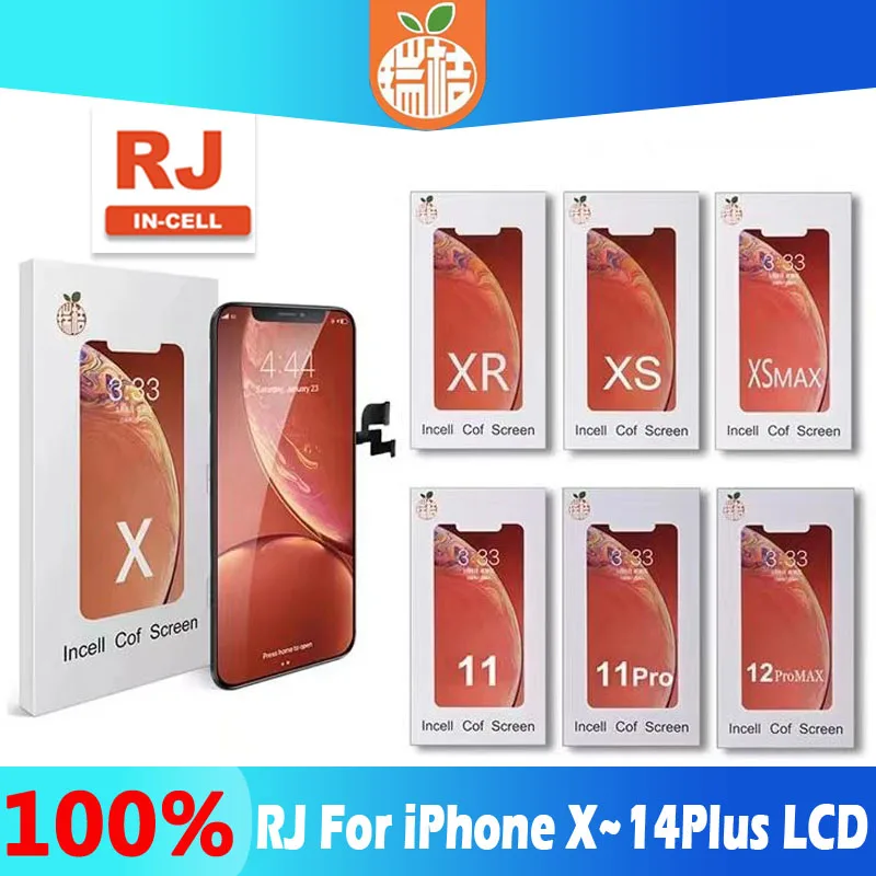 

ЖК-дисплей RJ Incell для iPhone X ~ 14Plus 13Pro 13Promax, дисплей с сенсорным экраном и дигитайзером в сборе, без битых пикселей, запасные части