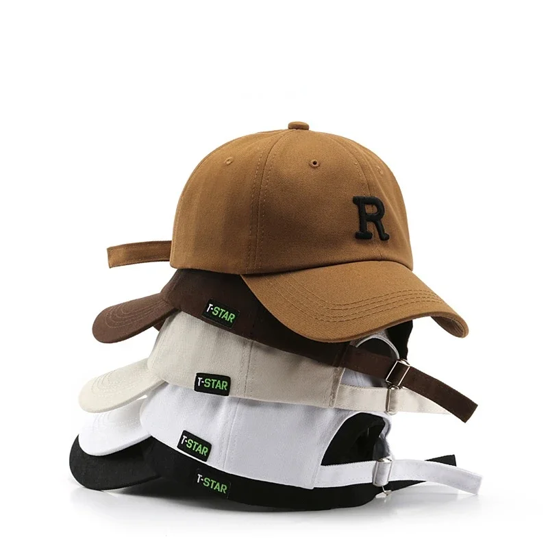 Men's Hat Kpop R Letter Embroidery Baseball Cap Women's Hat Dad Hats Men's Winter Corduroy Cap Invisible Cap Male Peaked Cap