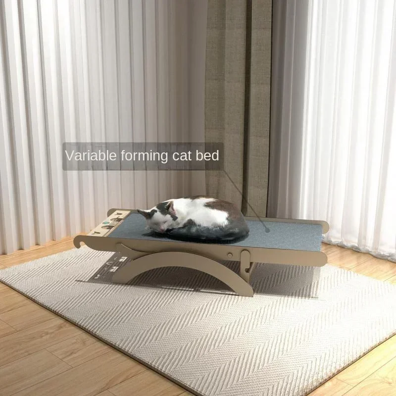 Pet Cat Treadmill No Power, Silent, No Feet Clamping Solid Wood Fitness Cat Grab Board Cat Crawl Toy No Installation