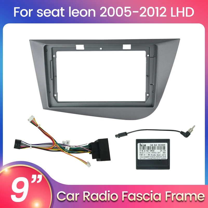 

Рамка автомобильного радиоприемника для Seat Leon 2005 2006 2007 2008 2009-2012, дополнительный кабель CAN, комплект панели приборной панели для 9-дюймового хост-блок