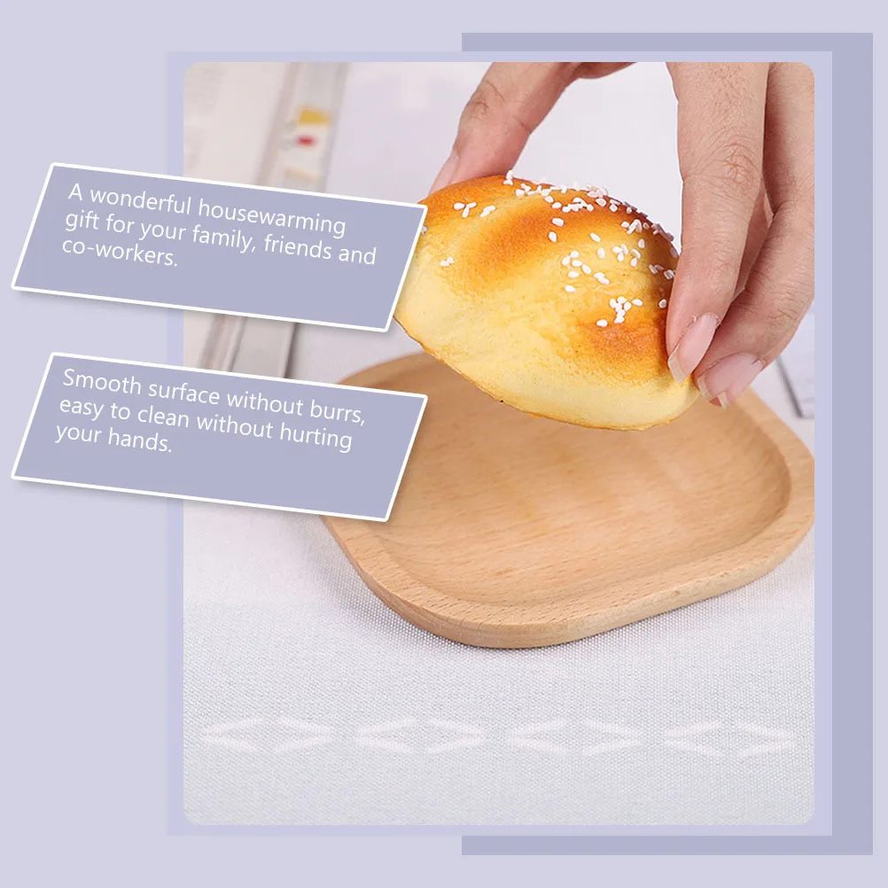 

1pc Wooden Dessert Plate Natural Wood Snack Tray Cup Mat Home Decoration Gift Versatile Fruit Saucer Smooth Easy Clean