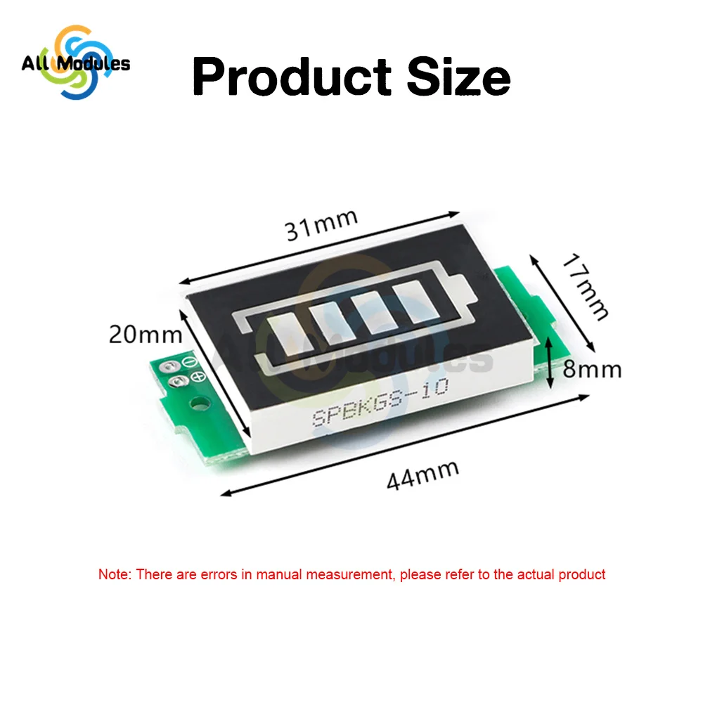 1S-8S Lithium Battery Fuel Gauge Display Module Three-string LED Lithium Battery Pack Indicator Board Battery Power Tester