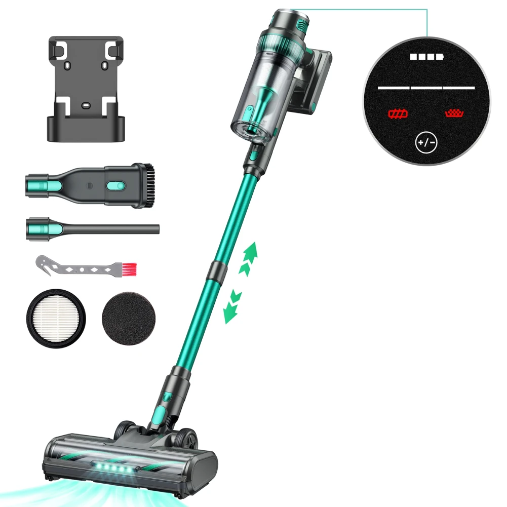 

Cordless Vacuum Cleaner Telescopic Rod 250W 30Kpa Brushless Motor Rechargeable Handheld Stick Vacuum