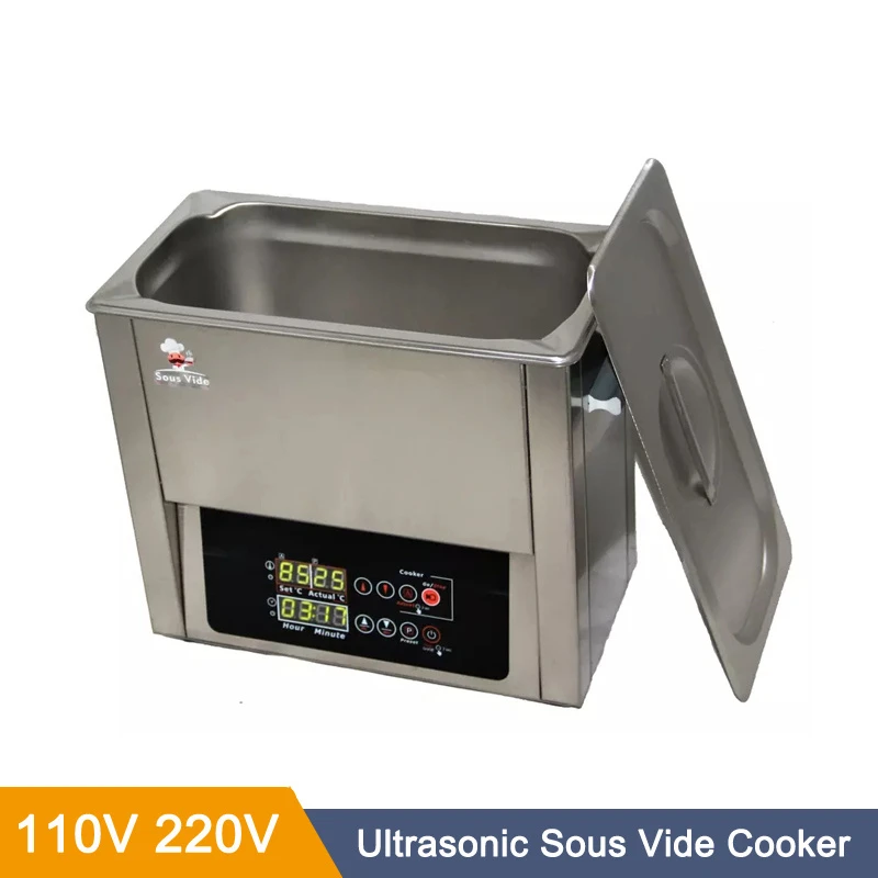 2 In 1 Stainless Steel Electric Sous Vide Cooking Ultrasonic Cleaner 6L Slow Cooker With Timer And Temperature Control