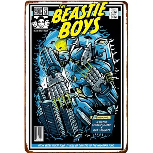 Beastie Boys Hip Hop Rap Vintage Concert Metal Sign Retro Tin Sign Decor 12