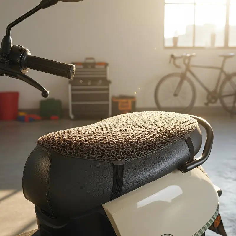Universal Motorcycle Summer Seat Pad Breathable PE Net Cover Sunproof Waterproof Cool Air Mat For Scooter E-Bike 1PC