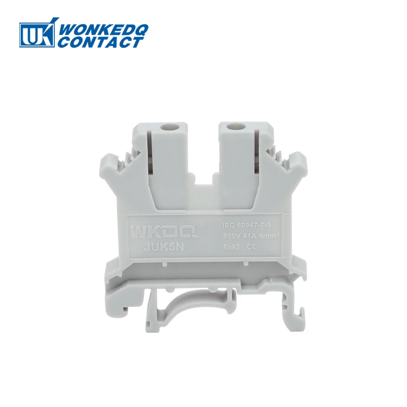 10Pcs UK5N Screw Wire Connector 4mm Cable 4mm² Feed-through Connection 12AWG Plug Electrical Mount DIN Rail Terminal Block UK 5N