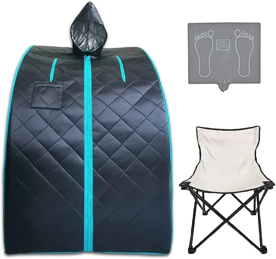 Portable Personal Sauna with Far Infrared Carbon Panels Heated Foot Pad Body Therapy Enjoy Home SPA Relaxtion Detox