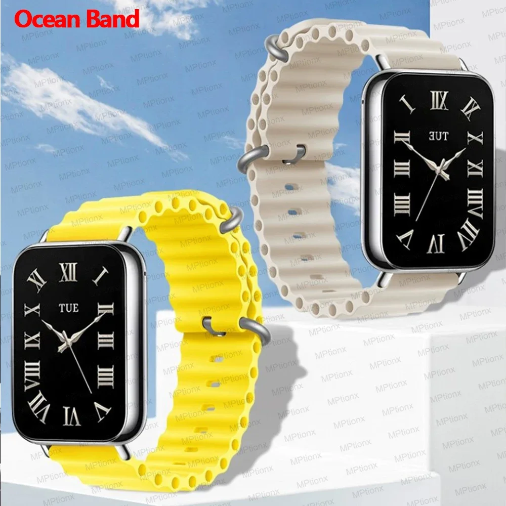 Ocean Strap for Xiaomi Redmi Watch 4 Replacement Bracelet Metal correa iwatch Xiaomi Mi Band 8 Pro Silicone Band Accessories