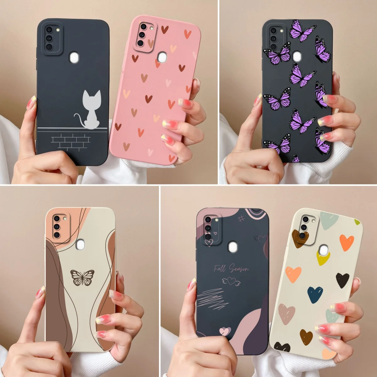 For Samsung A11 Phone Case Cute Butterfly Soft Liquid Silicone Camera Protection Back Cover For Galaxy A 11 Funda Capa Protector