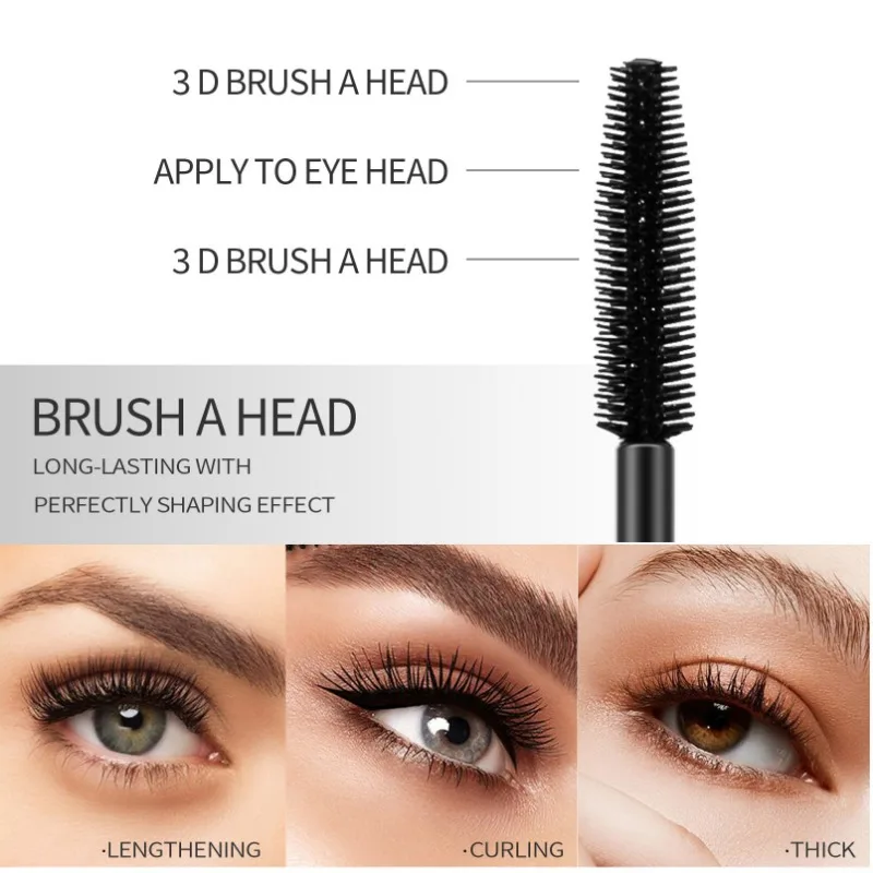 Yanqina Nieuwe Waterdichte Mascara Verlenging Curling Dikke Makkelijke Make-Up Duurzame Sneldrogende Beginnende Applicatie