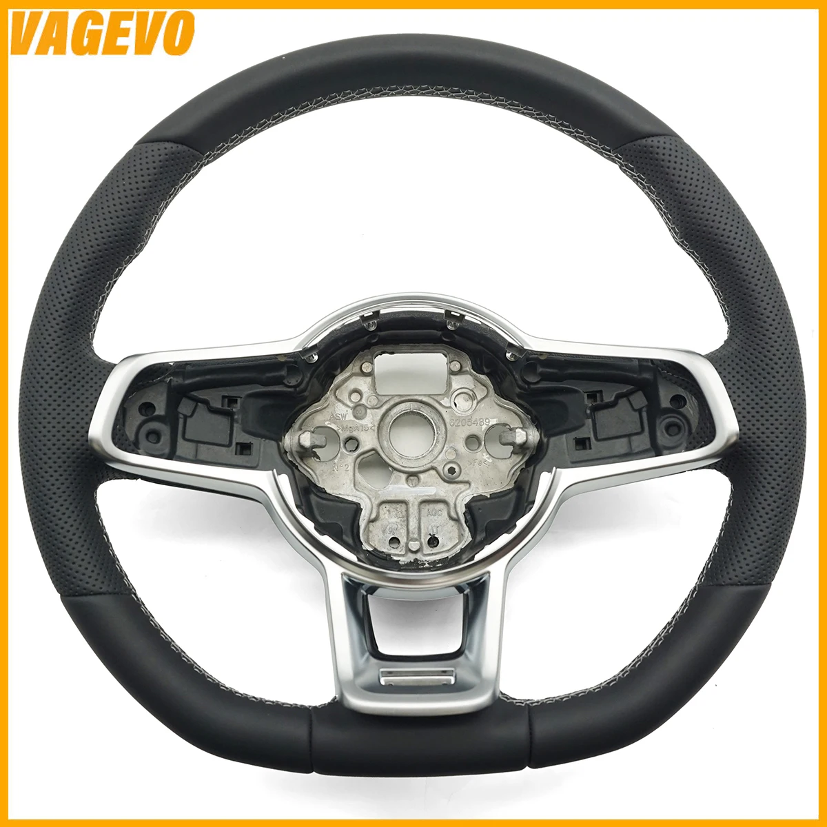 

Suitable for VW Golf 7 MK7 R GTI GTS GTE GTD leather steering wheel with silver frame and Shift Paddles, Car Accessories