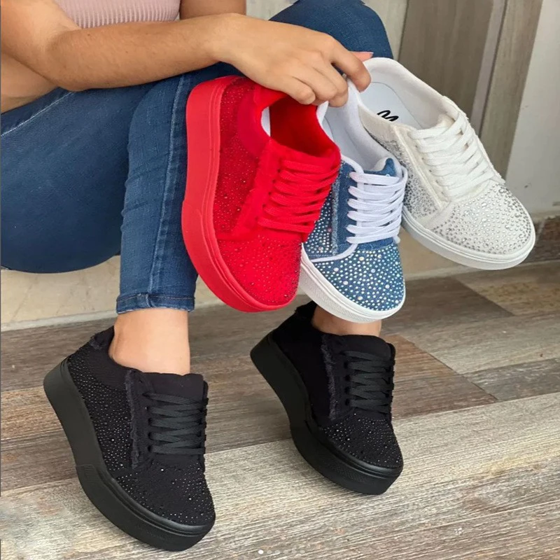 Red Sneakers Women Shoes Woman Tennis Shoes Canvas Shoe Female Casual Shoes Ladies Sport Shoes Platform Sneaker Hollow Out Shoes