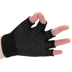 Women Anti-slip Yoga Gloves Cotton Fitness Half Finger Gloves Breathable Outdoor Cycling Bicycle Pilates Sports Fishing Gloves