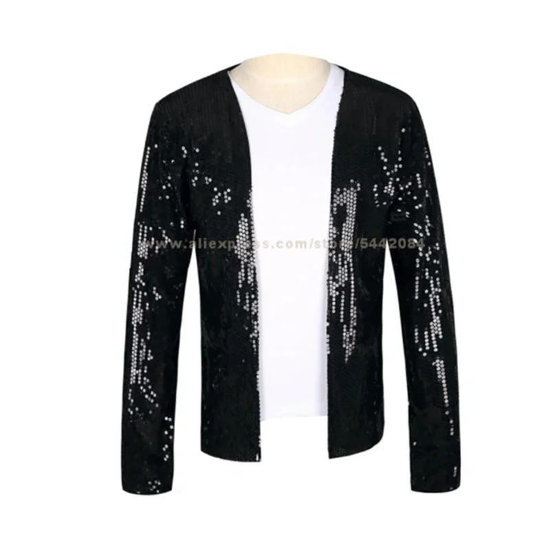 MJ مايكل جاكسون بيلي جان سترة معطف أسود وقفازات حفلة الهالوين زي المؤثر الدعائم مجموعات 1BLJD025$ #   % #   ^@