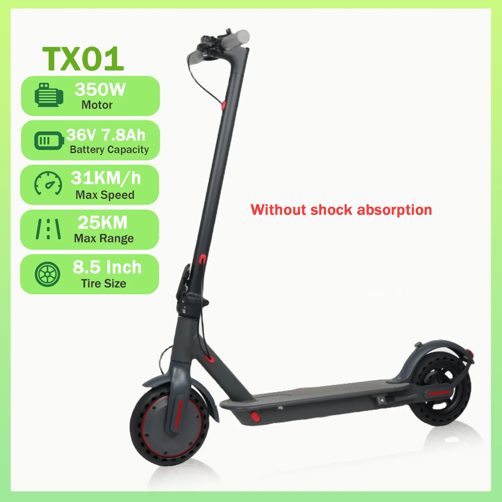 AOVOPRO LP10 500W elektrische scooter 42V 10,5Ah 35 km/u 35 km lange afstand 10 inch met schokabsorptie slimme opvouwbare EScooter