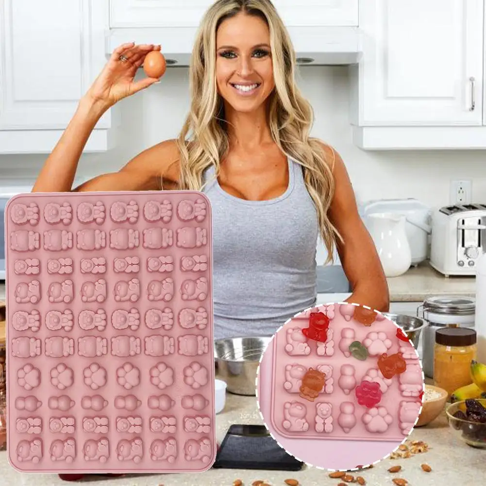 Cetakan permen Fudge silikon kartun cetakan Jelly beruang lucu alat coklat Diy dekorasi permen Fondant penetes Y3e0