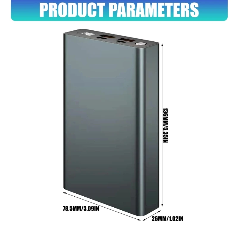 Battery Charging Case 100W Fast Charging Box Charging Shell Power Banks Case Double Type-C USB Output 21700 Battery Best Sale